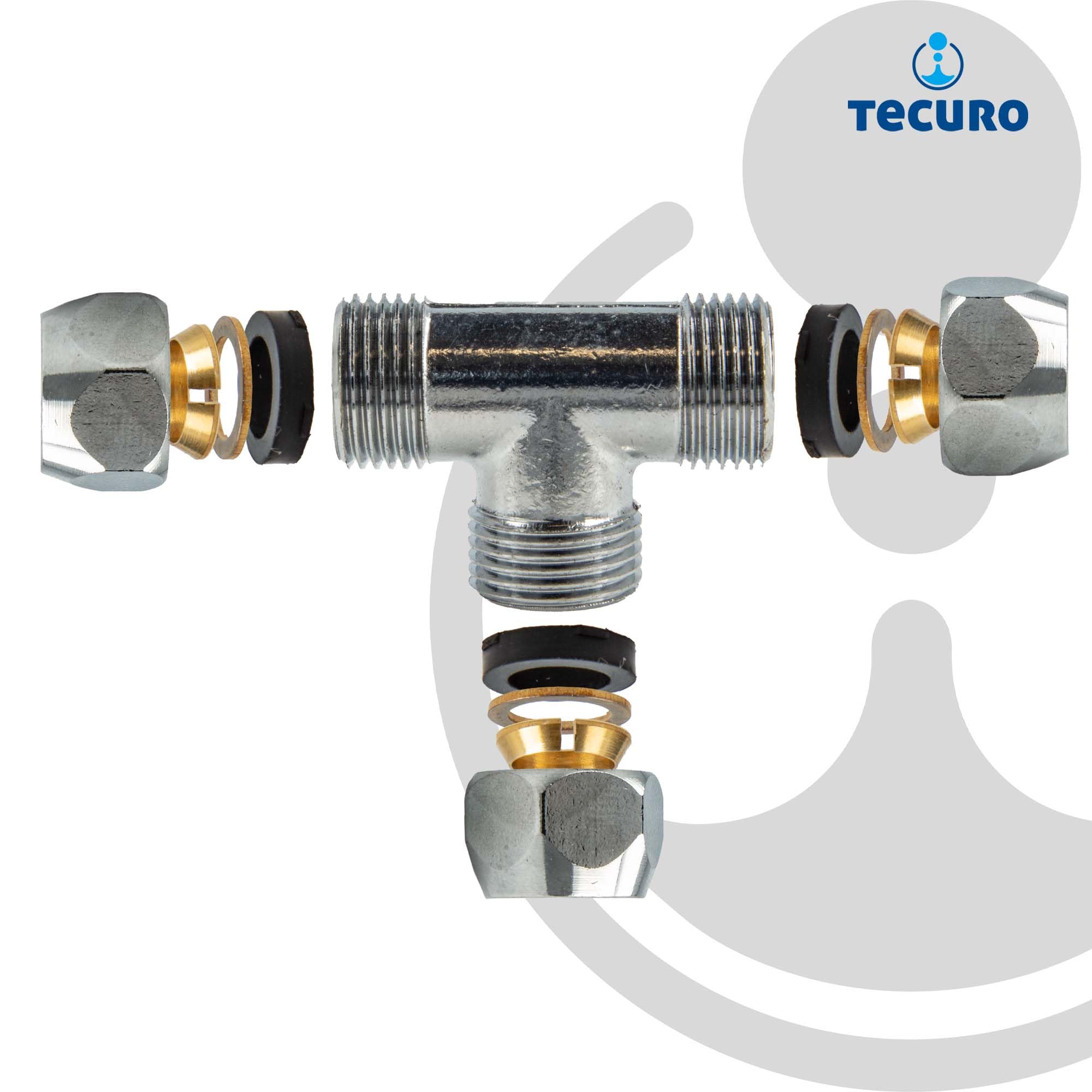 Weiße PTFE T-Verbindung 8x8x8mm - Alterungsbeständige Dreiwege Kompressionsverschraubung Weißes PTFE Fitting Weiße PTFE T-Verbindung 8x8x8mm - Alterungsbeständige Dreiwege Kompressionsverschraubung Weißes PTFE Fitting