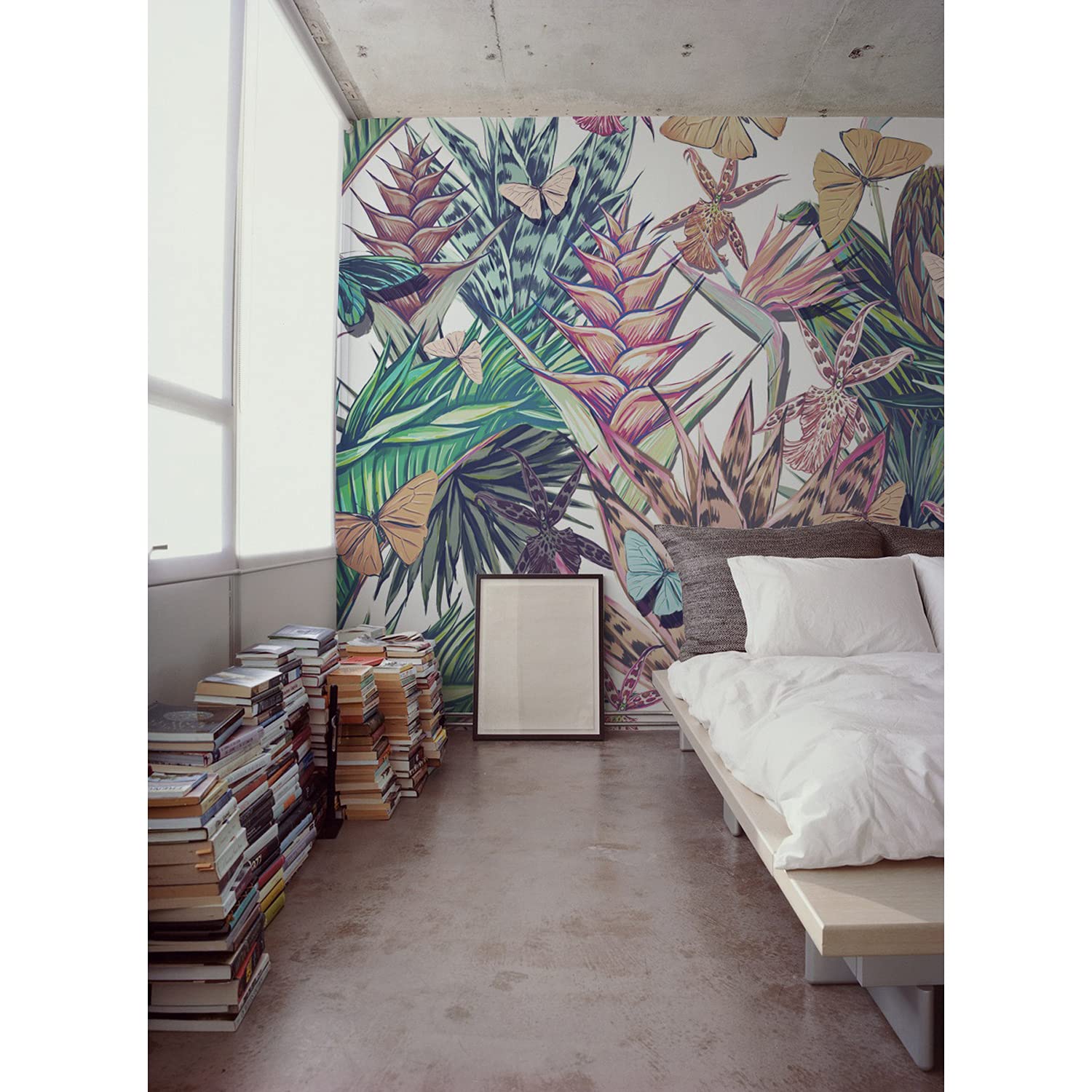 Fotomurale autoadhesivo decorativo para dormitorio salón flores pastel retro Magic-Stick