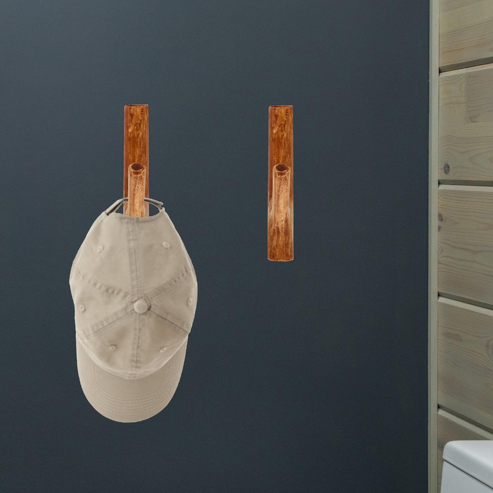 Didiseaon Gancho de Pared y Diseño Creativo de Madera Marrón Adhesivo Resistente Vintage para Colgar Abrigos y Llaves en Cocinas y Hoteles