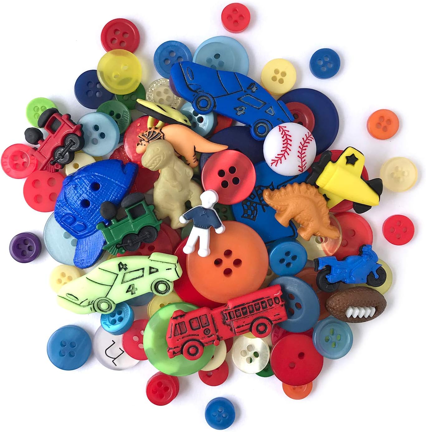 Buttons Galore and MoreCollection Round Novelty Buttons & Embellishments Based on Variety of Themes, Holidays and Seasons for DIY Crafts, Scrapbooking, Sewing, Cardmaking and other Projects – 50 Pcs