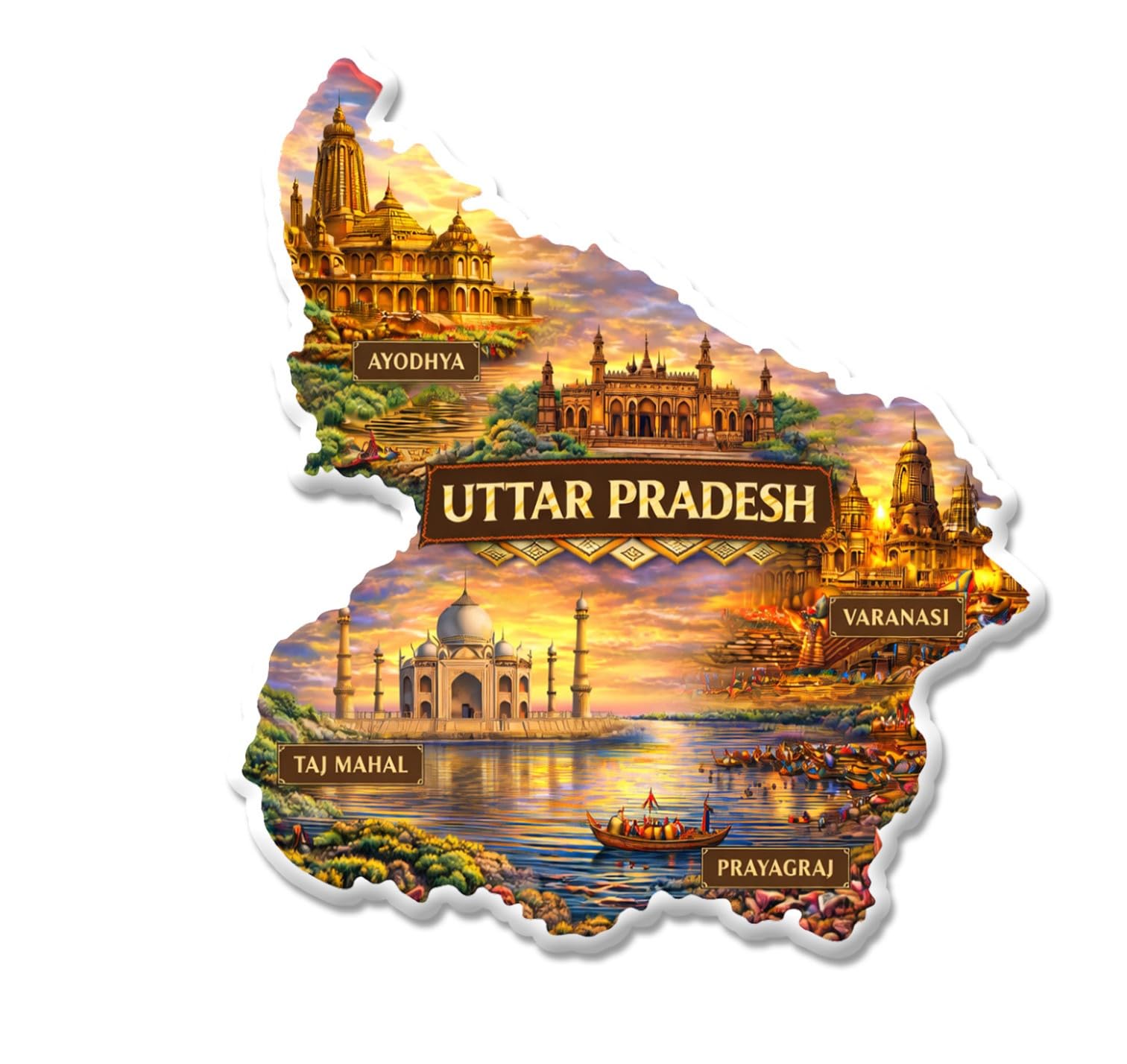 Kerala Fridge Magnet - God's Own Country Design -14