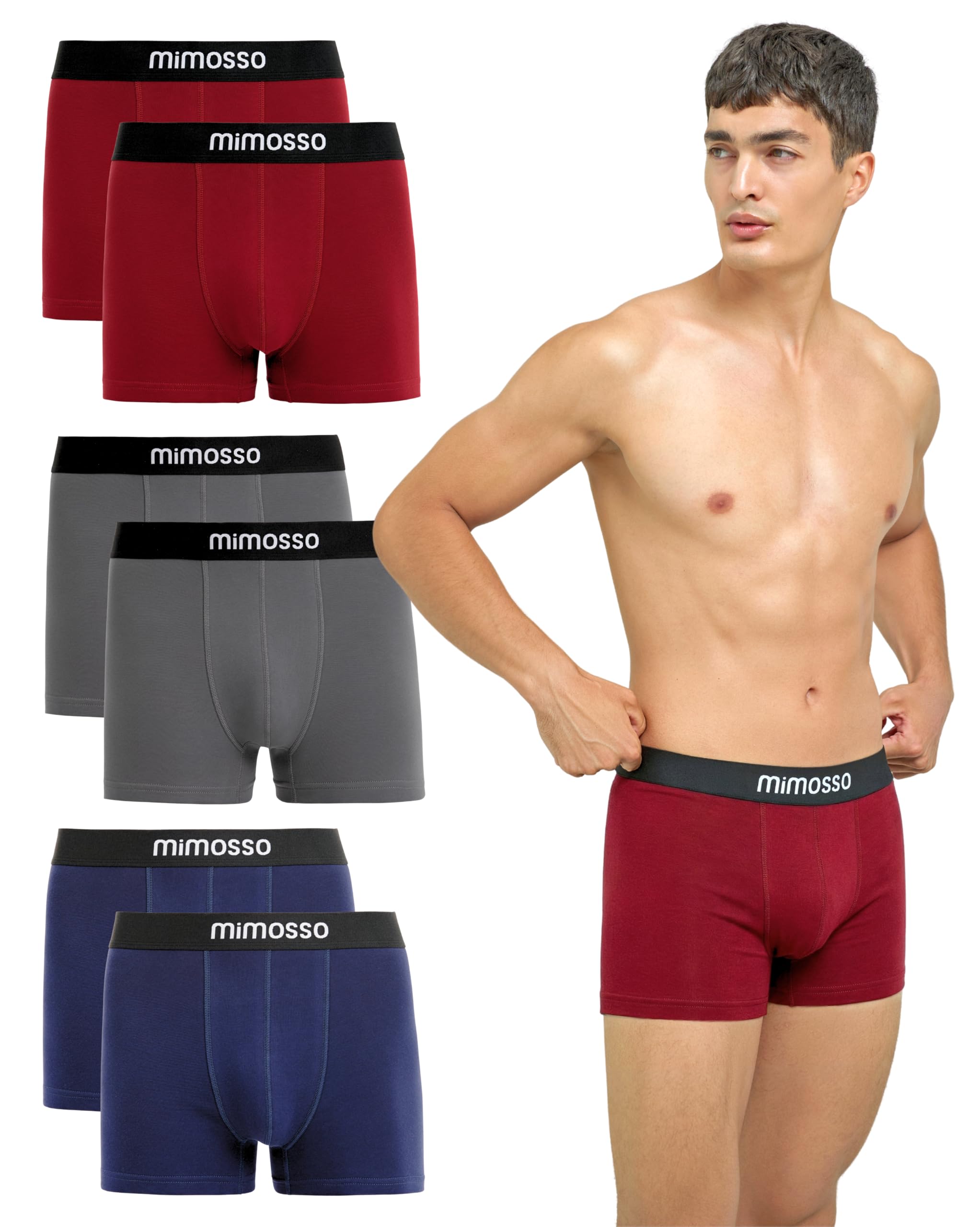 mimosso Herren Boxershorts 6er Pack - Bequeme Unterwäsche au
