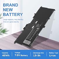 ASUNCELL 7.6V 46WH Laptop Akkumulátor Dell XPS 13 9365 2-in-1 2017 Noteszgéphez NNF1C 0NNF1C HMPFH Kompatibilis Csere Akku 4