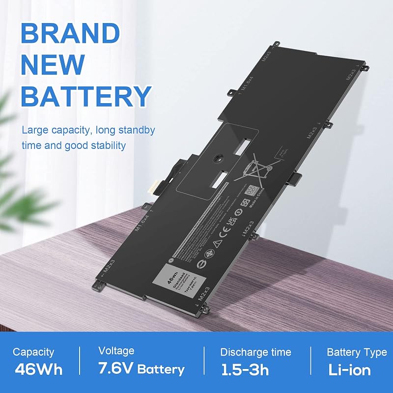 ASUNCELL 7.6V 46WH Laptop Akkumulátor Dell XPS 13 9365 2-in-1 2017 Noteszgéphez NNF1C 0NNF1C HMPFH Kompatibilis Csere Akku
