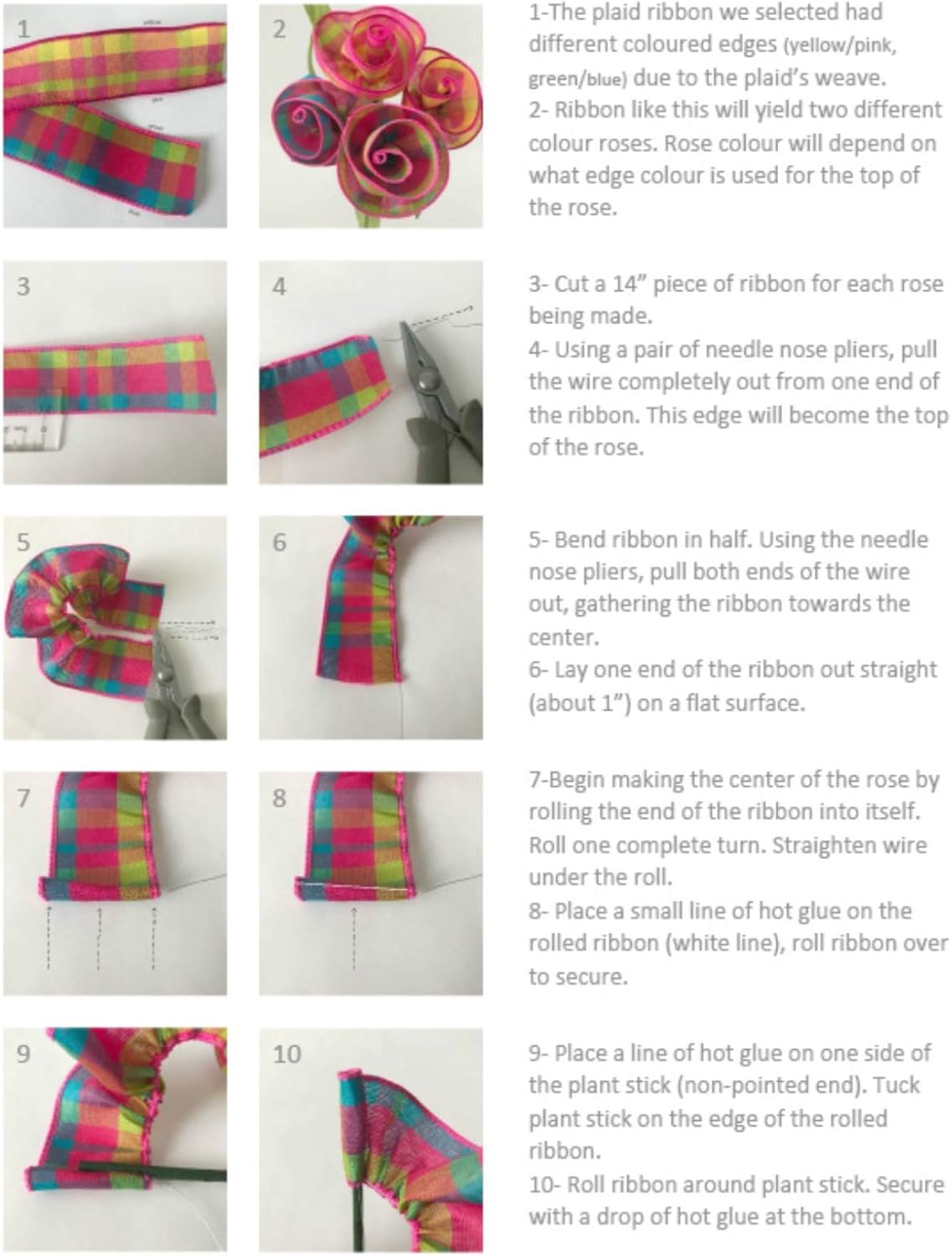 Morex Ribbon 7380 Color Chic Plaid Ribbon, 2.5" x 50 Yd, Shocking Pink/Turquoise