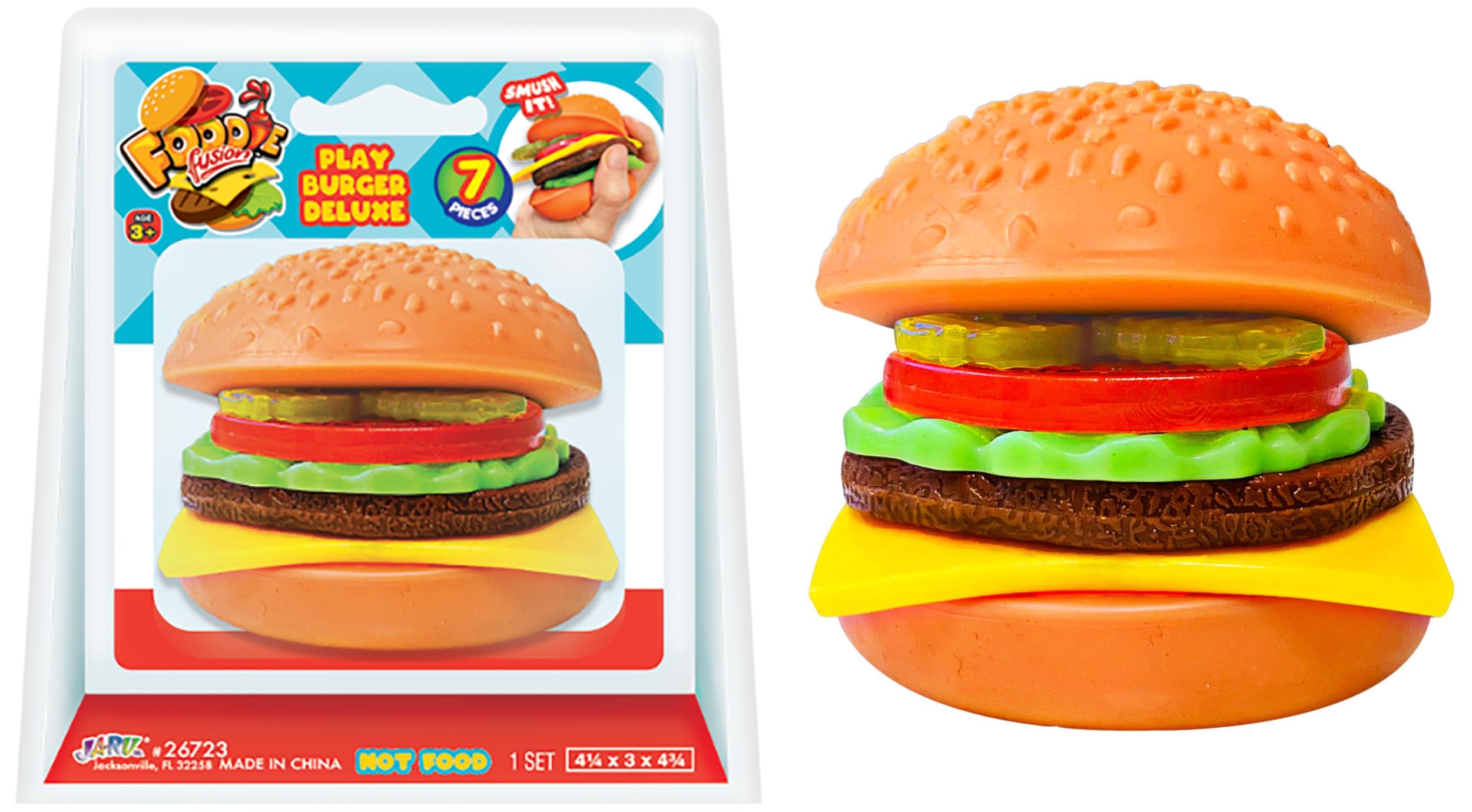 Amazon.com: JA-RU Foodie Fusion Play Burger Deluxe Squishy Toy (1