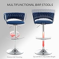 Vista 23 de Gold Velvet Bar Stools Set of 4, Counter Height Barstools with Low Back, Swivel Bar Stool for Kitchen Island, Pub (Grey)