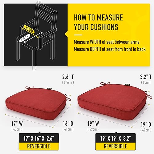 Miniatura 7 de SUNROX Cojines de Espuma Viscoelástica con Memoria de Gel para Silla, FadeShield Almohadillas de Asiento Resistentes al Agua y Manchas, Duraderas,