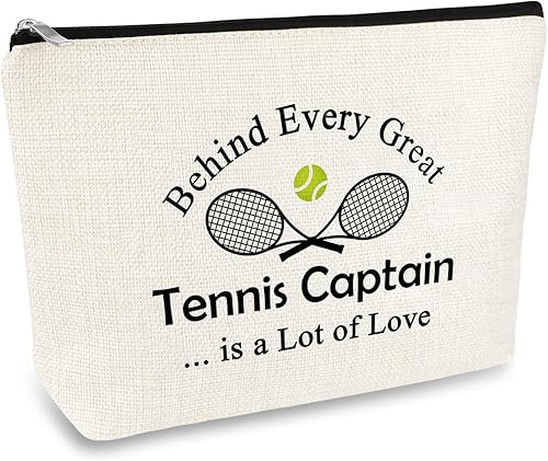 Mikela Bolsa de cosméticos de regalo de capitán de tenis para mujer, Blanco apagado