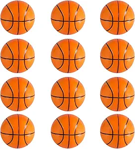 Mini Foam Sports Balls 12 Pack Balls for Kids Adults Mini Baseball Football Basketball Soccer Stress Ball Bulk Toy Little Big Game Party Decoration Balls Small Foam Relaxable Balls (Basketball)