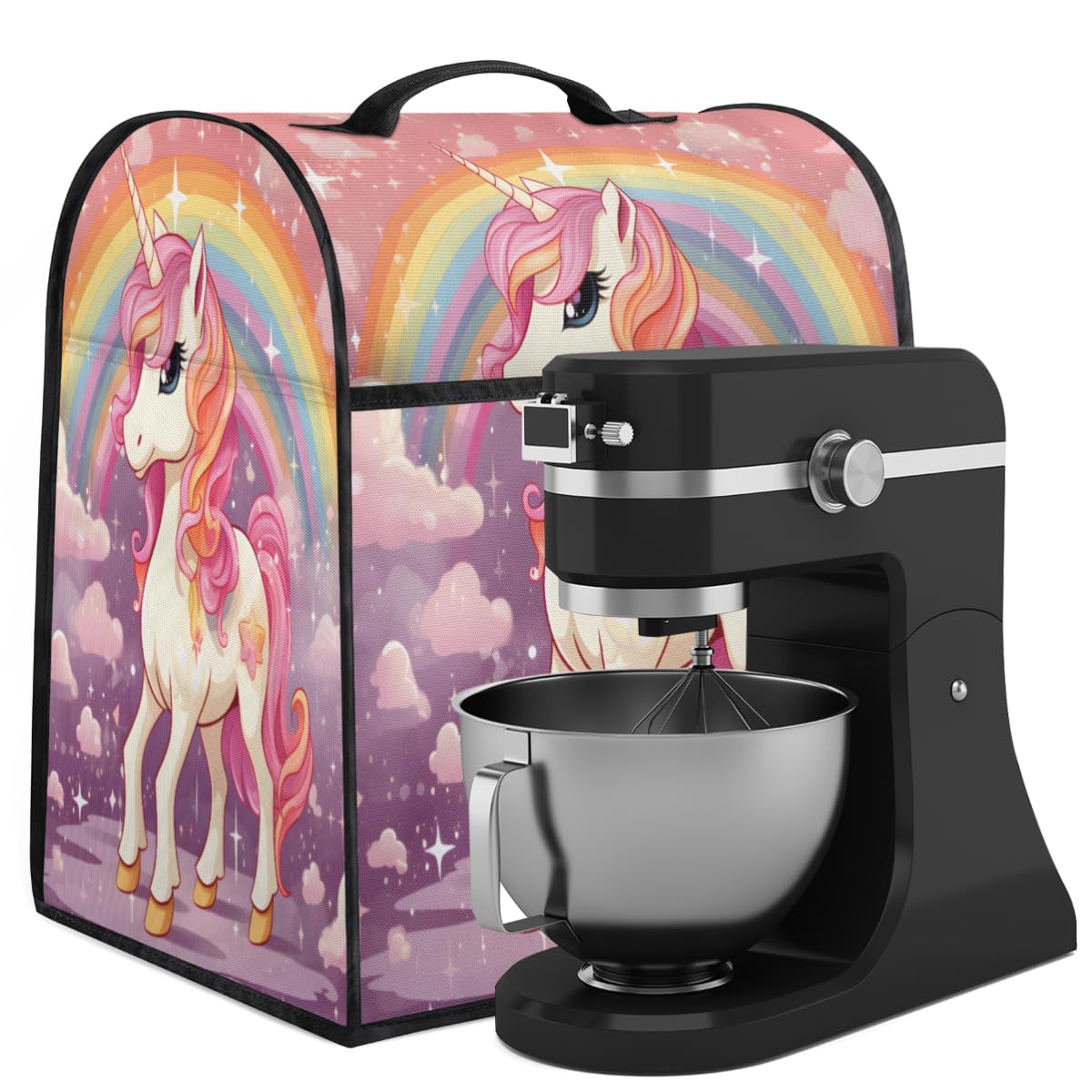 Coffee Maker Cover Cute Cartoon Unicorn Kitchen Appliance Covers Small Appliance Covers Blender Cover Juicer Cover Dust Covers for Kitchen Appliances with Top Handle and Pockets,Washable,C382