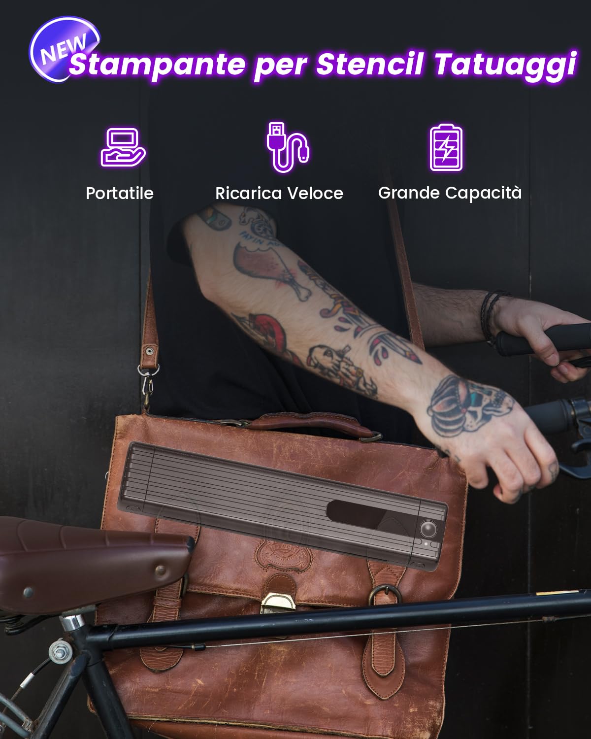 ASprink Stampante Stencil Tattoo, TP83 Stampante Tatuaggi Bluetooth per Artisti e Principiante di Tatuaggi, Stampante Termica tatuaggi con 10 Fogli di Carta, Compatibile con Smartphone, Tablet e PC