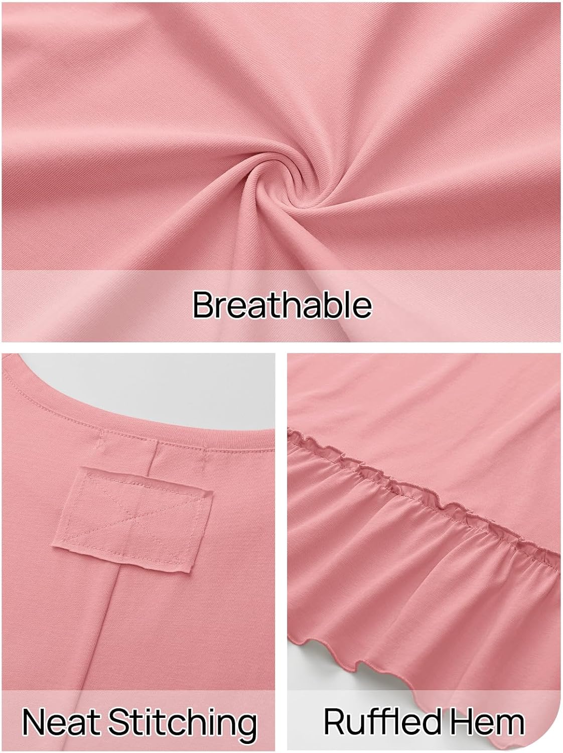 MEROKEETY Women's 2026 Summer Peplum Tops Oversized Blouse Casual Short Sleeve Crew Neck Ruffle Tunic T Shirts - Image 5