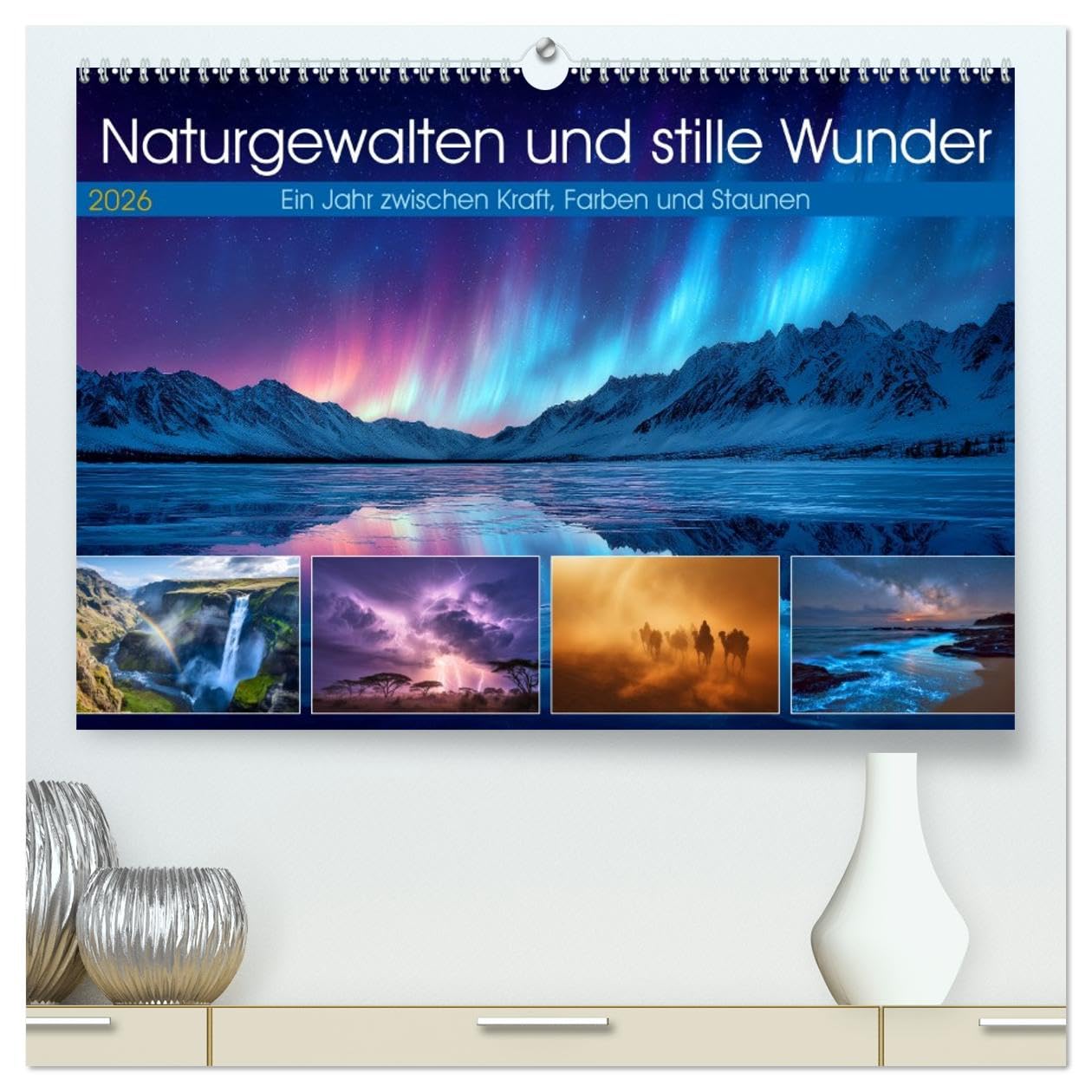 Naturgewalten und stille Wunder (hochwertiger Premium Wandkalender 2026 DIN A2 quer), Kunstdruck in Hochglanz: Atemberaubende Ki Bilder von Landschaften & Naturphänomenen weltweit. (CALVENDO Natur)