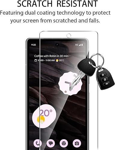Miniatura 3 de Protector de pantalla para Google Pixel 7a, dureza 9H, resistente a los arañazos, compatible con fundas, antihuellas, antiarañazos (paquete de 3)