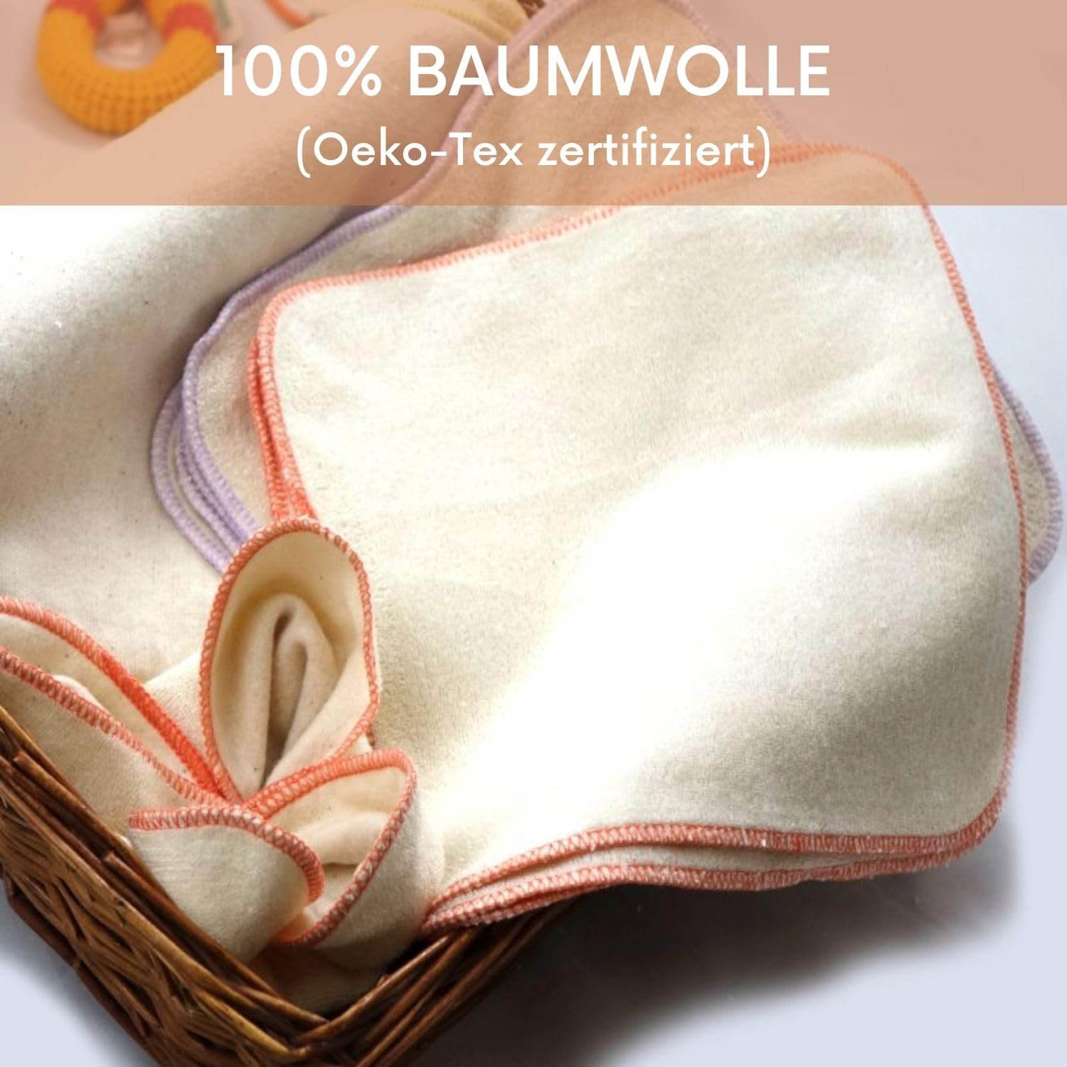 avo + cado Dwuwarstwowe ściereczki flanelowe z frotte, 12 sztuk, wielokrotnego użytku, jako zamiennik wilgotnych chusteczek - małe, nadające się do prania mini ręczniki bawełniane (kolor: liliowy)