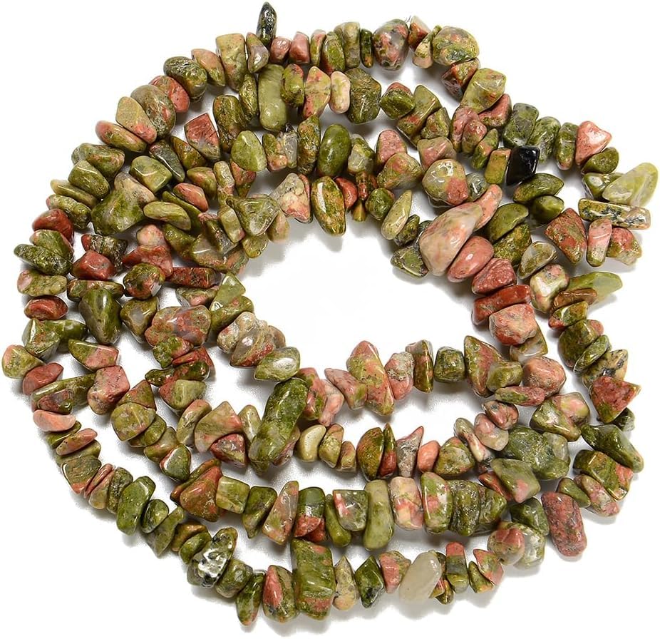 Image of 5-8mm Unakite Jasper Chips Natural Chip Stone Beads for Jewelry Making