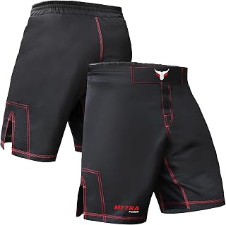 Mytra Fusion MMA Shorts MMA Boxing Kickboxing Muay Thai Mix Martial Arts Cage Fighting Grappling Training Gym wear Clothing Shorts Trunks Black,