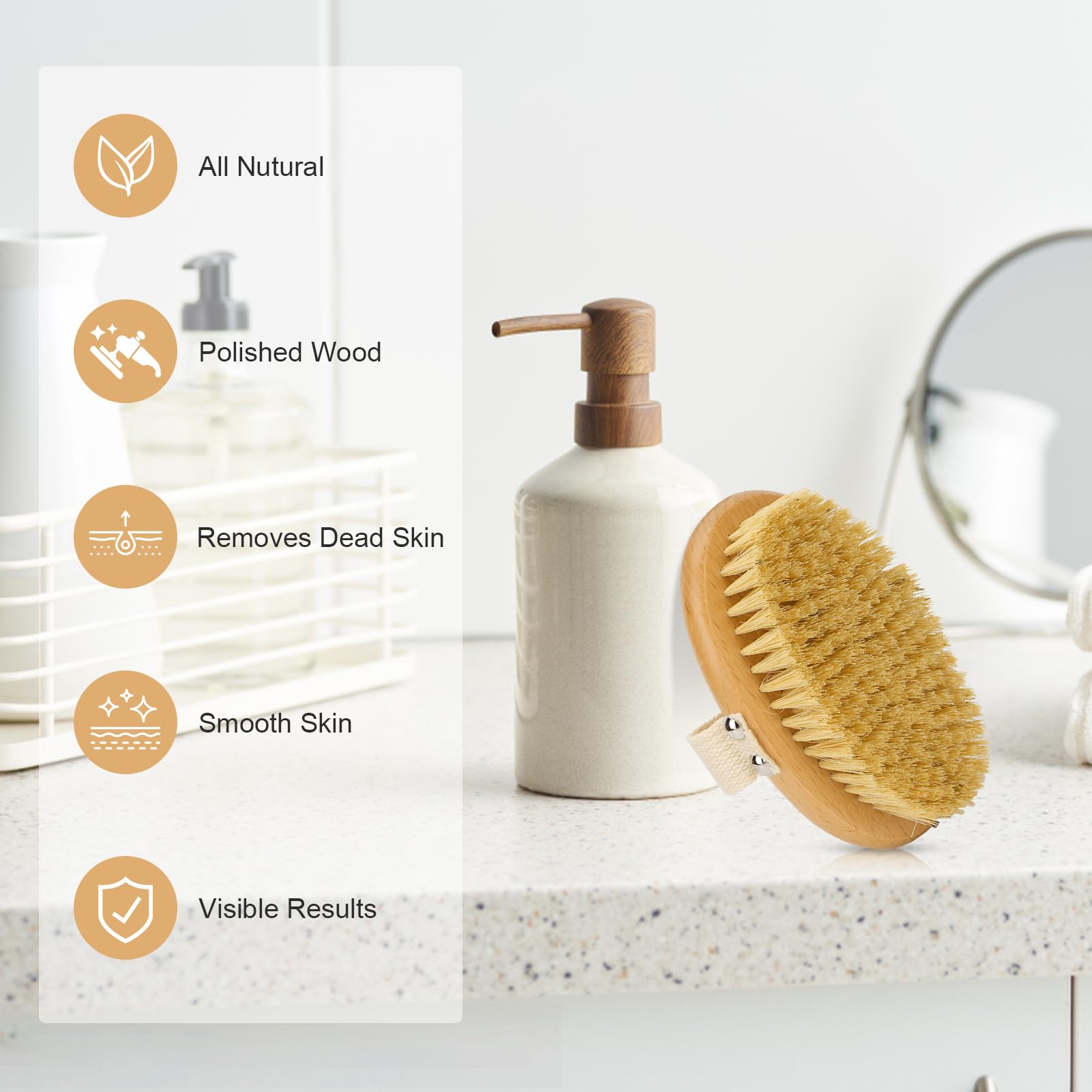 Skin Firming Removes Dead Beech Wood Skin Brush with Massage Effect for Legs Foot,Body Brush, Skin Brush - Image 4