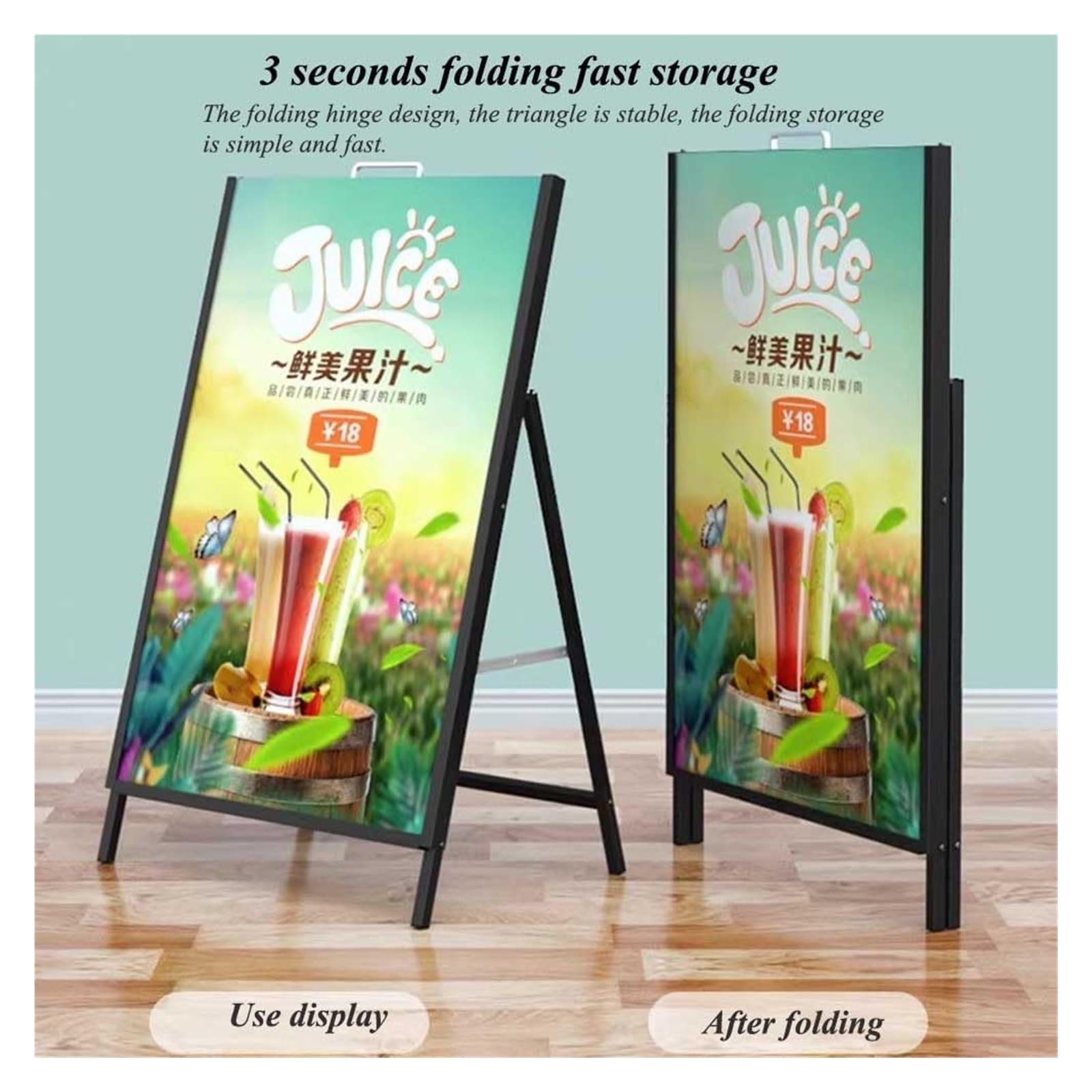 Soporte para letreros de 61 x 91 cm, resistente, portátil, plegable, para mostrar carteles publicitarios en tiendas