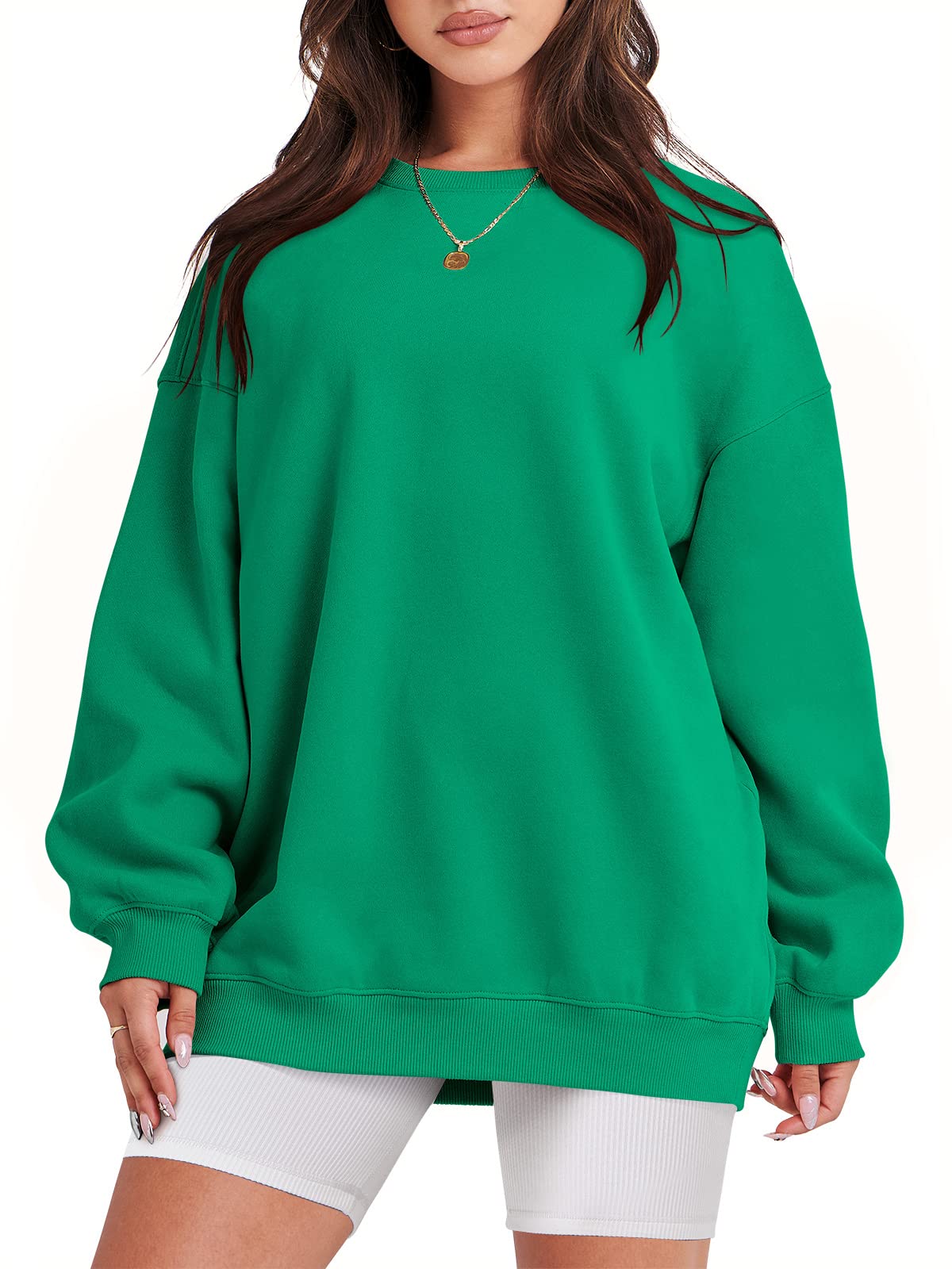 Damskie bluzy oversize bluzy z kapturem polar okrągły dekolt sweter top codzienne jesienne stroje preppy ubrania nastolatki 2024 A1019 światło