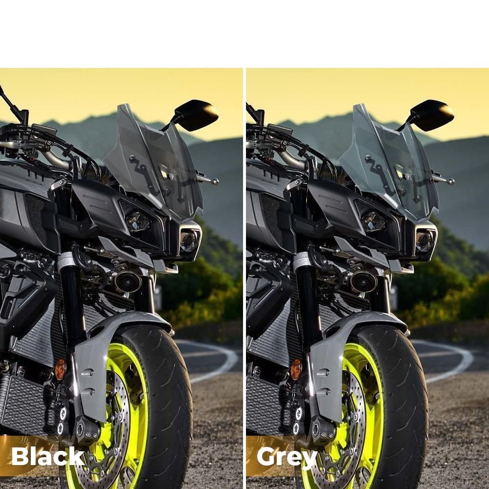 Parabrezza In Alluminio Per Yamaha MT-10 E FZ-10 2016-2019 – Deflettore Schermo Nero, Facile Installazione