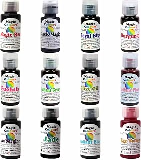 Magic Colours Spectral Gel Mini Set-1 | 12 Edible Gel Food Colours (25g Each) | Vibrant Food Colouring for Baking, Icing, ...