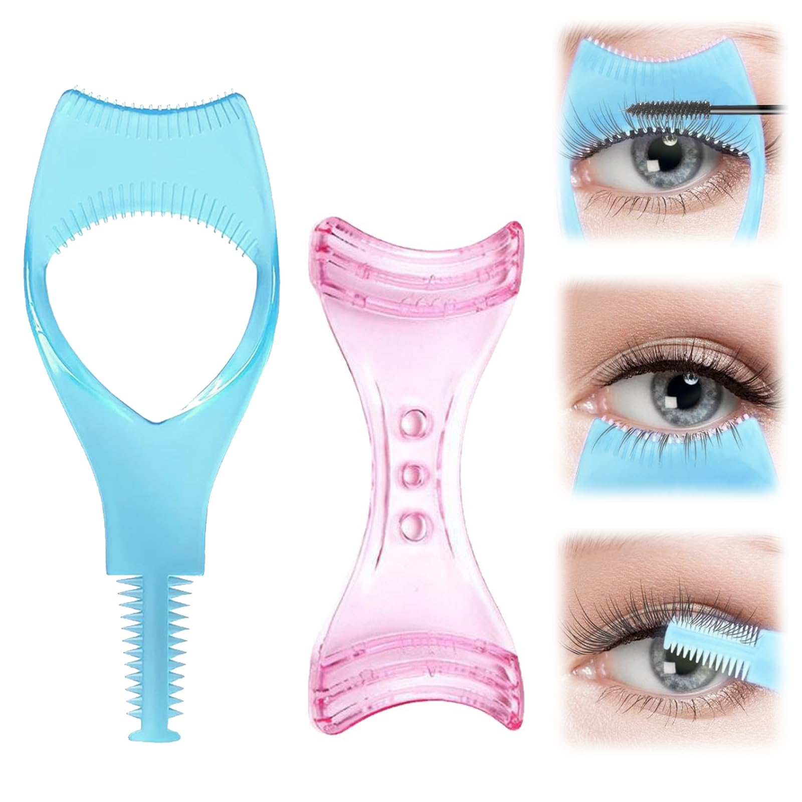 INBOLM2pcs Makeup Eyelash Tool Mascara Shield Applicator Guard Blue Mascara Applicator Shield And Pink Eyeliner Card Essential Makeup Tools For Precise Application And Smudge Free Look