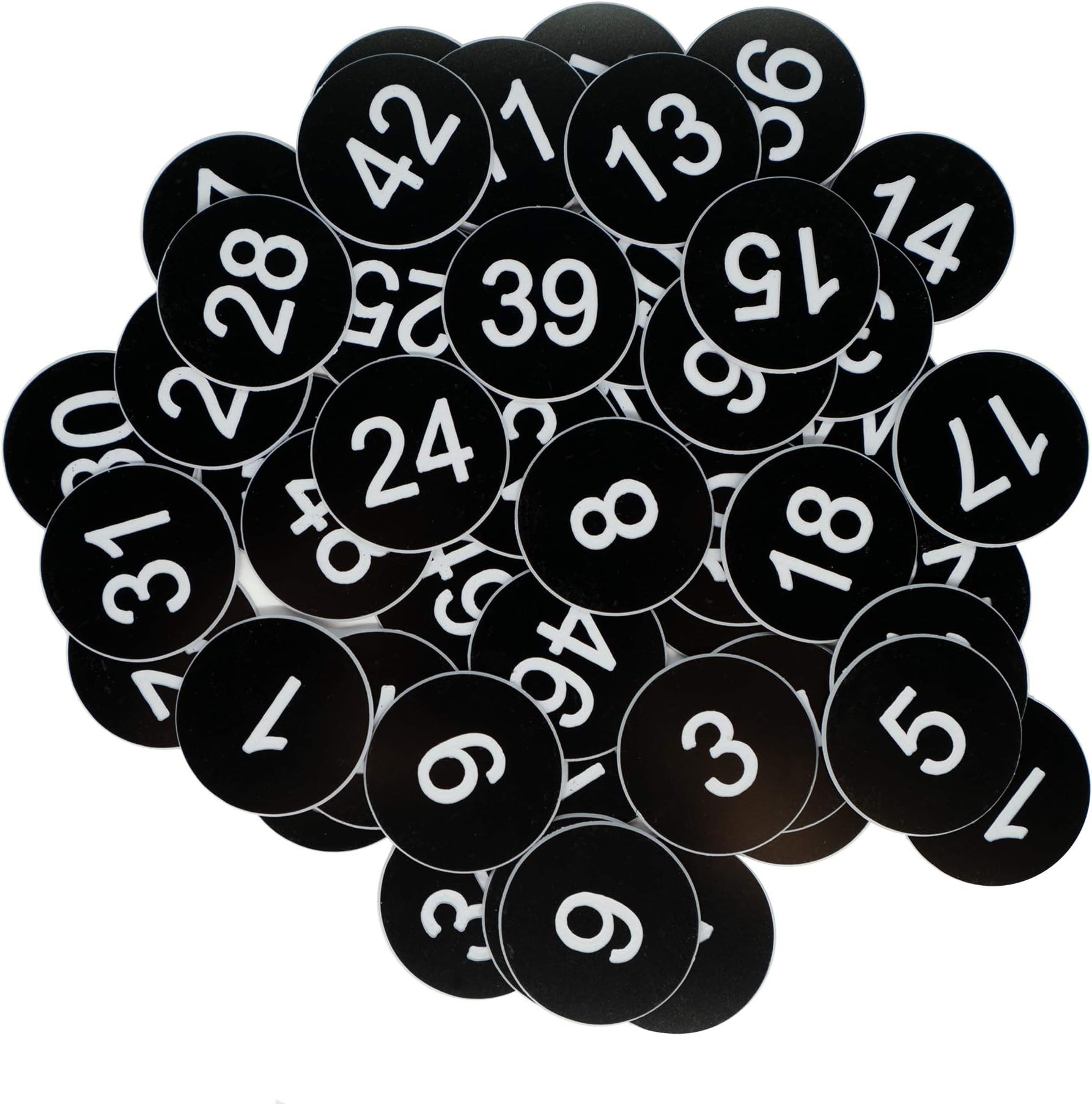 StayMax Plastic Number Tags Engraved Numbered Tags Without Hole (1-200, Black)