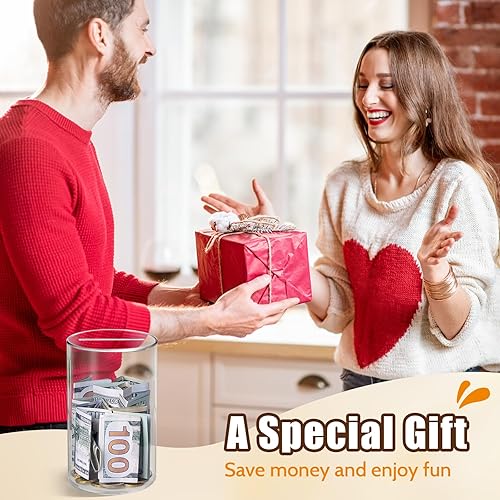 Miniatura 14 de Hicocool Alcancía transparente para adultos y niños, debe romperse para abrir, alcancía de acrílico azul, tarro de ahorro de dinero sin abrir