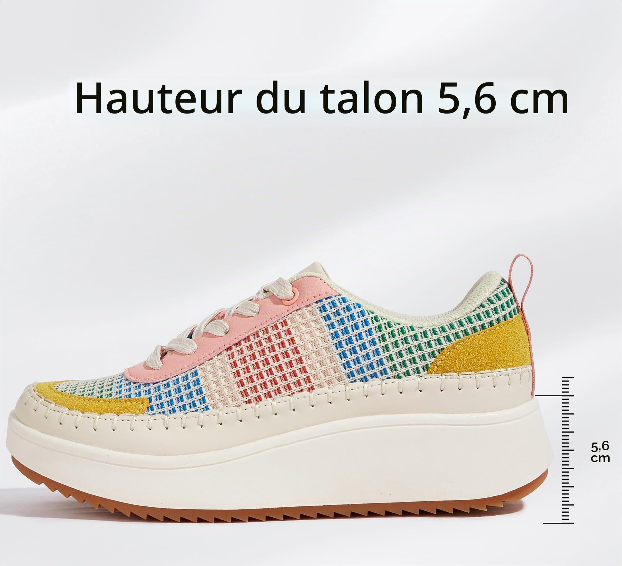 LUCKY STEP Baskets Tendance pour Femme - Chunky décontractées - Chaussures de Marche tressées rétro Scintillantes