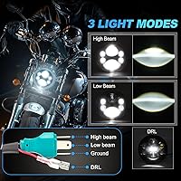 Vista 2 de SUPAREE Faro delantero LED de 5.75 pulgadas para motocicleta, Plug & Play, 5-3/4 pulgadas, compatible con Dyna Softail Deuce Wide Glide Sportster