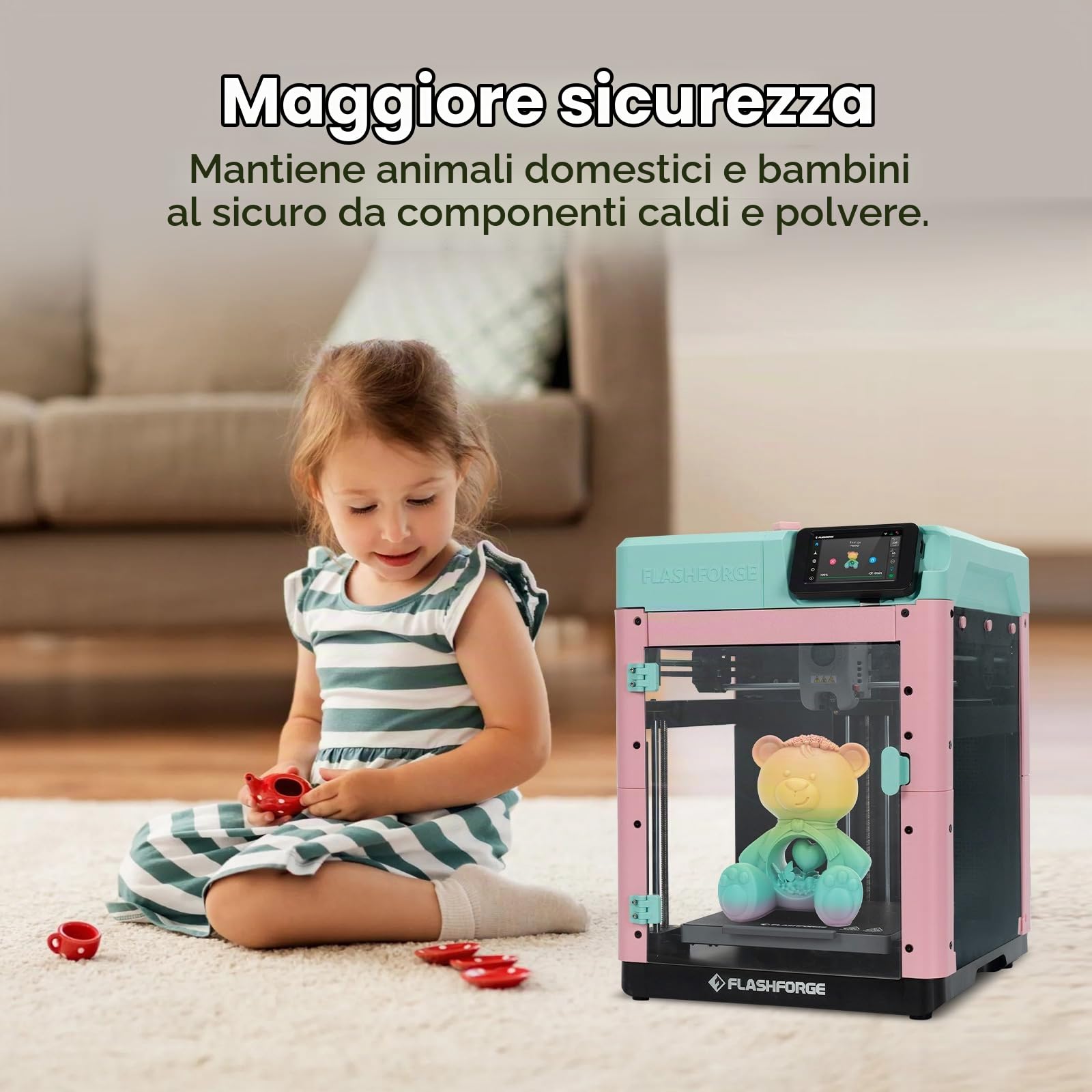 FLASHFORGE Adventurer 5M Kit di custodia, design fai-da-te, adatto per la stampa di filamenti ad alta temperatura, come ABS, ASA e PC