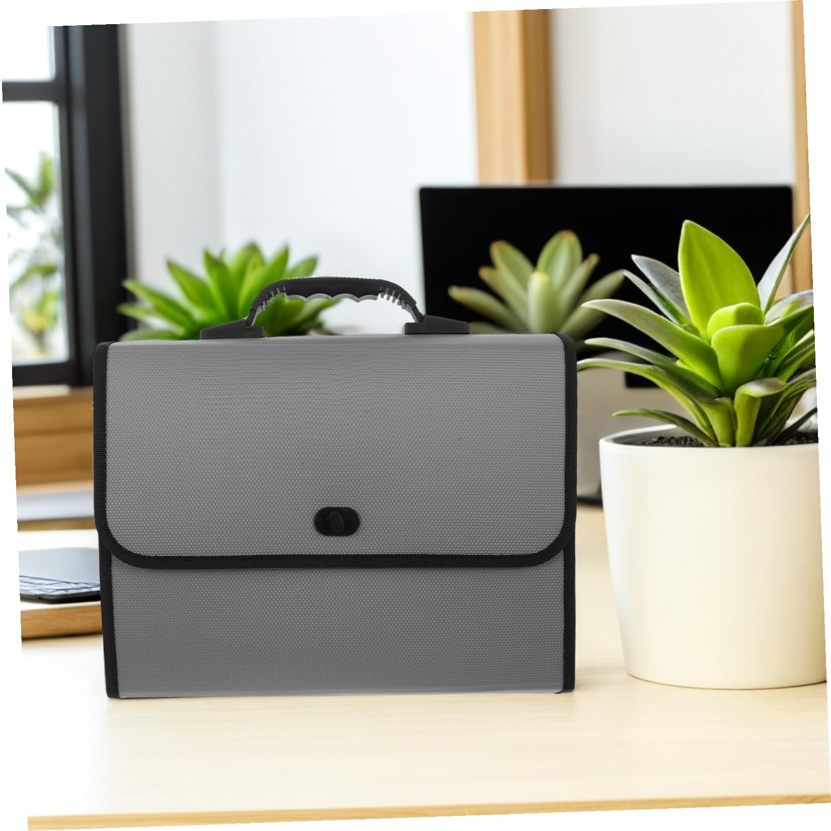 FOMIYES Porta Documenti Espandibile A4 con 26 Tasche in Plastica, Cartella Multi-strato con Maniglia, Chiusura a Fibbia, per Ufficio e Studio