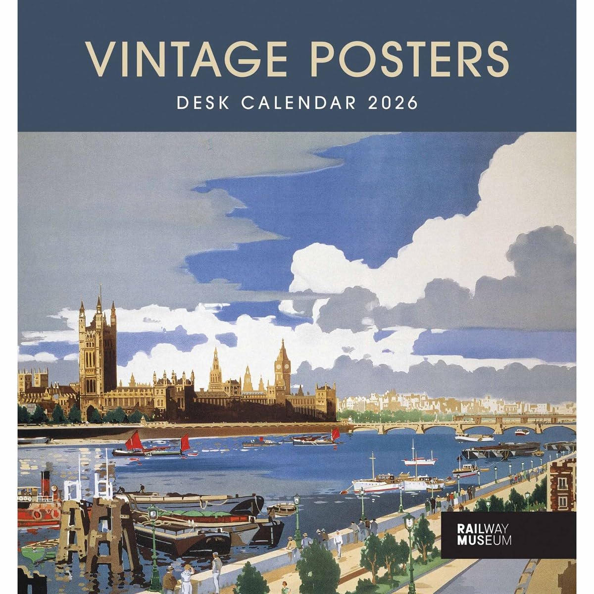 Carousel Worldwide, Vintage Posters 2026 Easel Desk Calendar