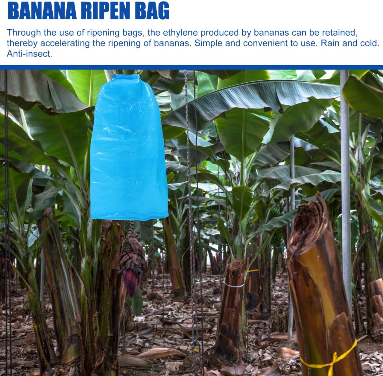 Cabilock Banana Protective Covers 5Pcs Reusable Non-Woven Fruit Ripening Bags with Rainproof and Frost Protection for Garden and Orchard Use