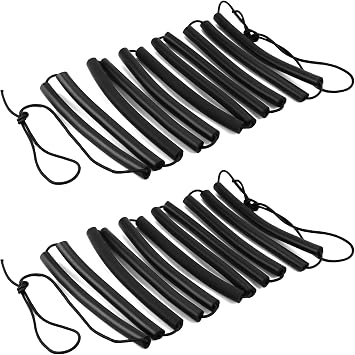 QWORK High Jump Training Equipment, 2 Pack 9.9 ft Bungee Elastic Crossbar, Foldable Gymnastics Bar, for High Jump Practice, Track & Field Gymnastic Bars