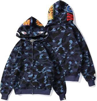 Amazon.com: Surbieibg Shark Full Zip Up Hoodie, Camo Sweatshirt