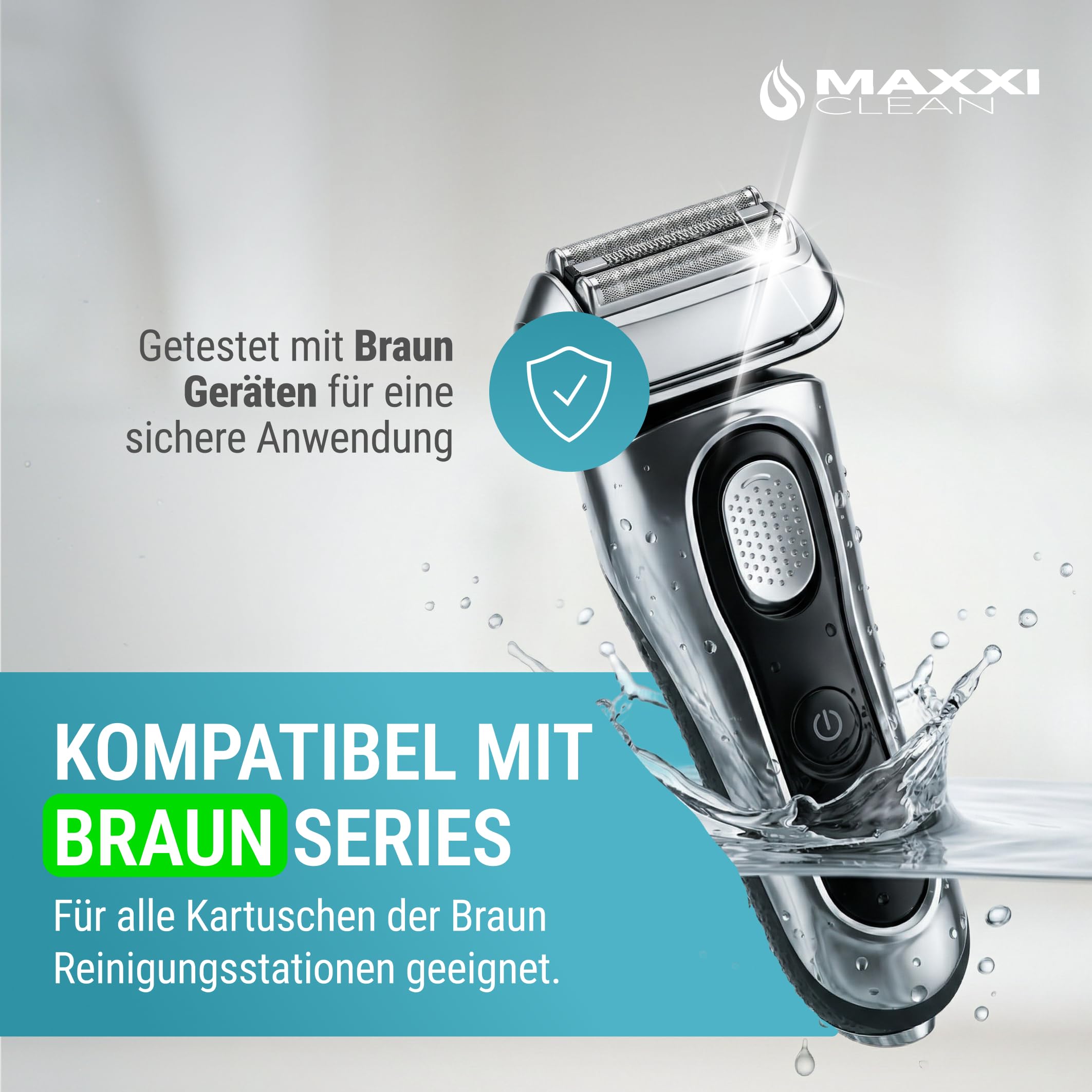 Maxxi Clean | 2x 750 ml Nachfüllflüssigkeit Scherkopfreiniger für Reinigungskartusche | Rasierer Reinigungsflüssigkeit kompatibel mit Braun Reinigungsstation
