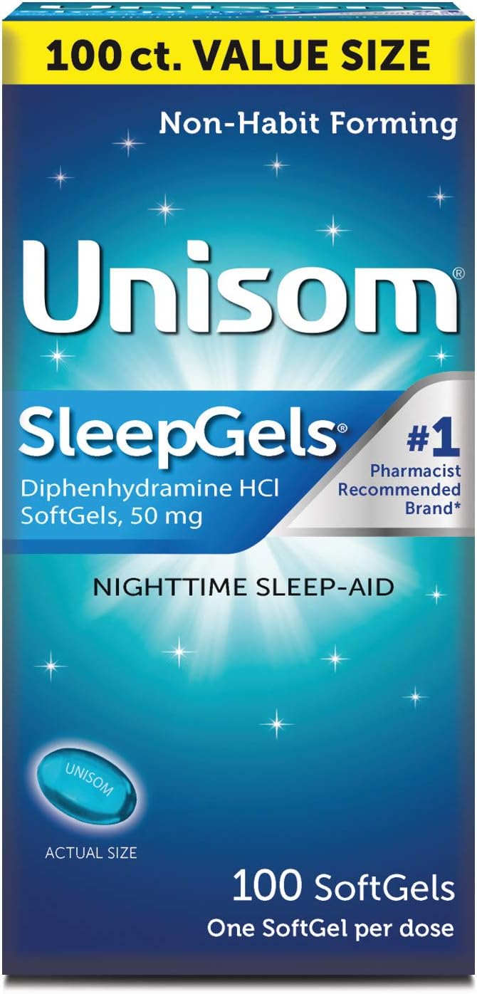 Nighttime Sleep-Aid Gels, Diphenhydramine HCI 50mg, 100 Count