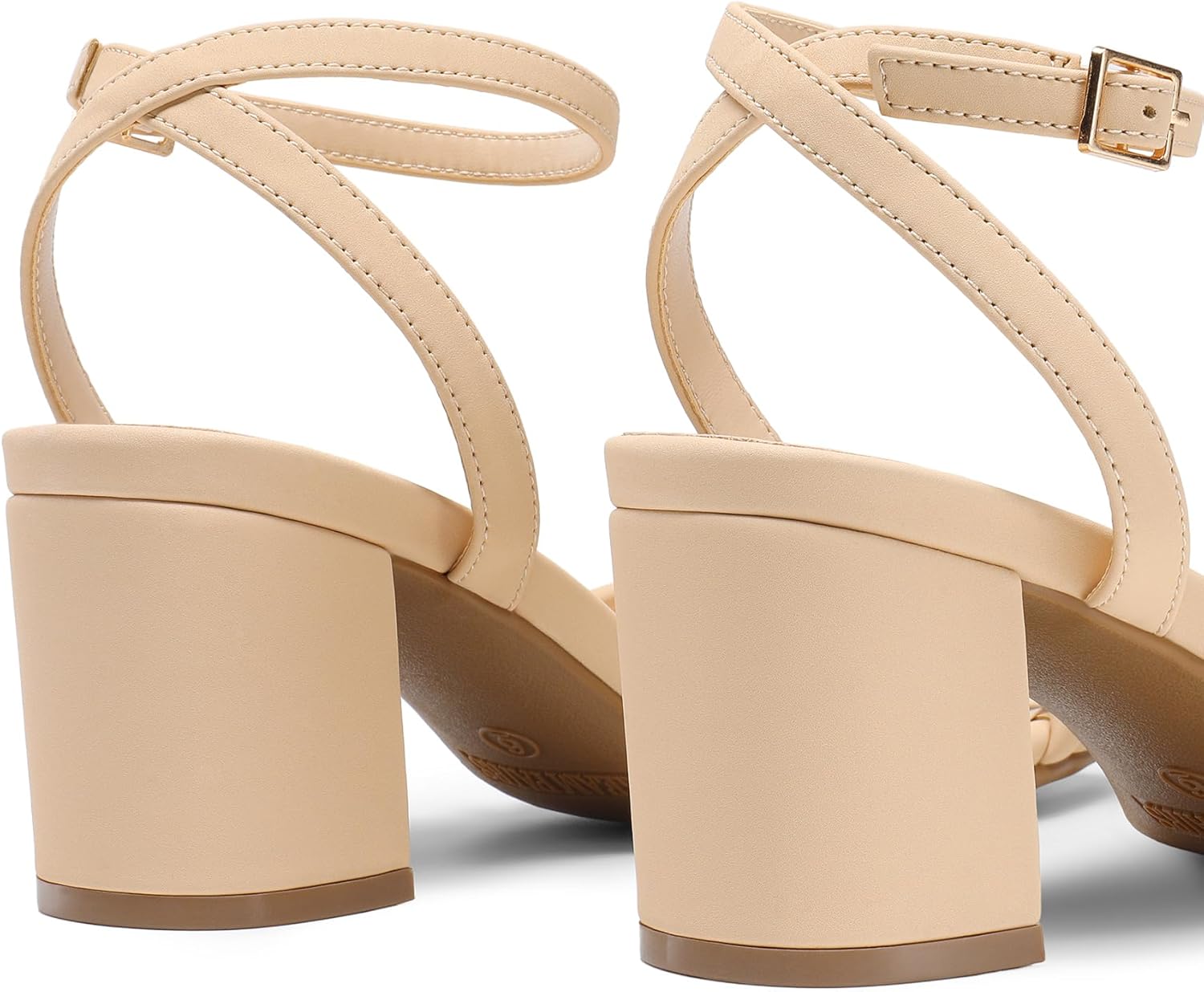 DREAM PAIRS Women's Chunky Strappy Heels Square Open Toe Ankle Buckle Low Heels Sandals for Daily Wedding Party Dress - Image 6