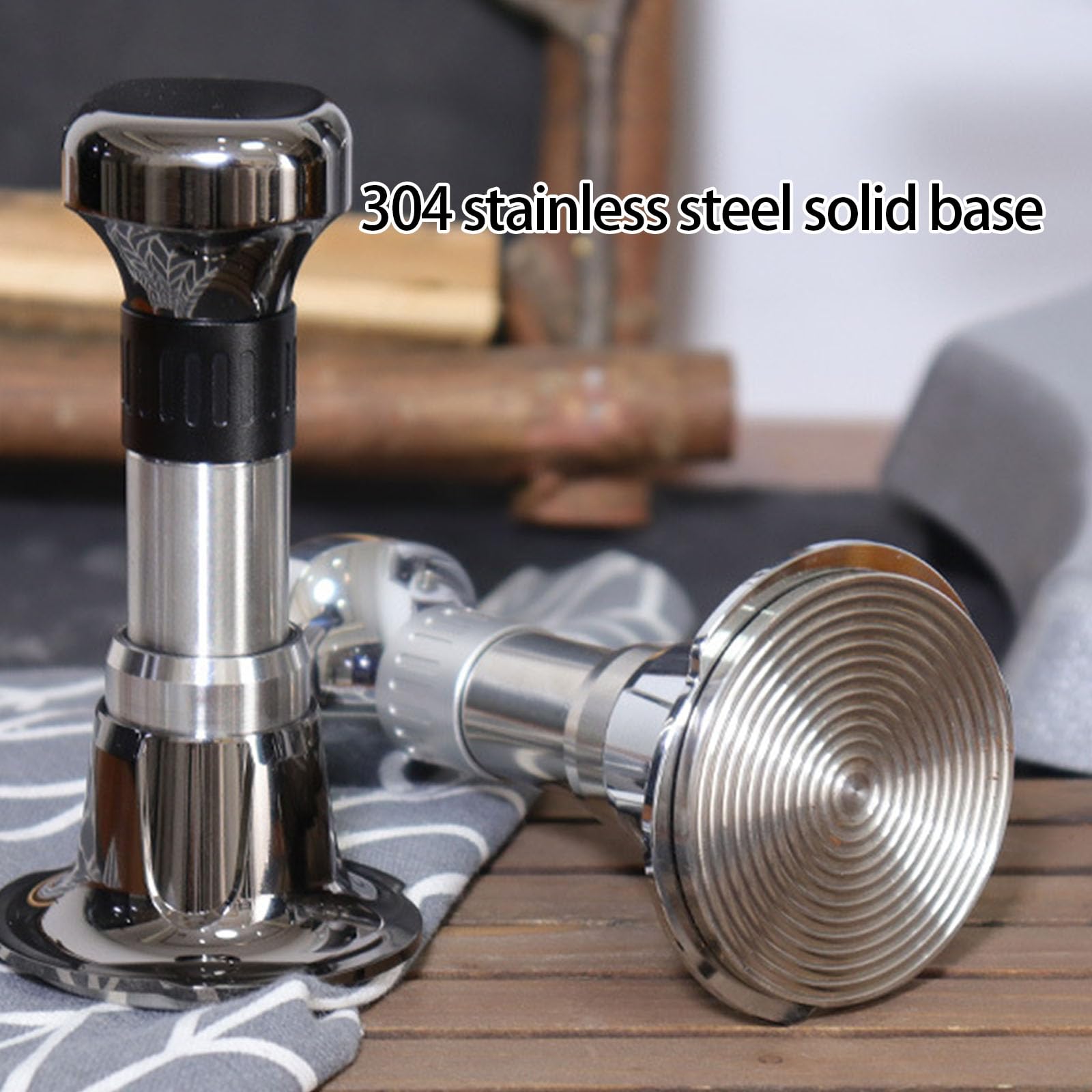 Kaffee Boden Manipulation 304 Edelstahl Basis Federmechanismus Konsistentes Druck Espresso Tamping Werkzeug Ergonomische Kaffeezubehör