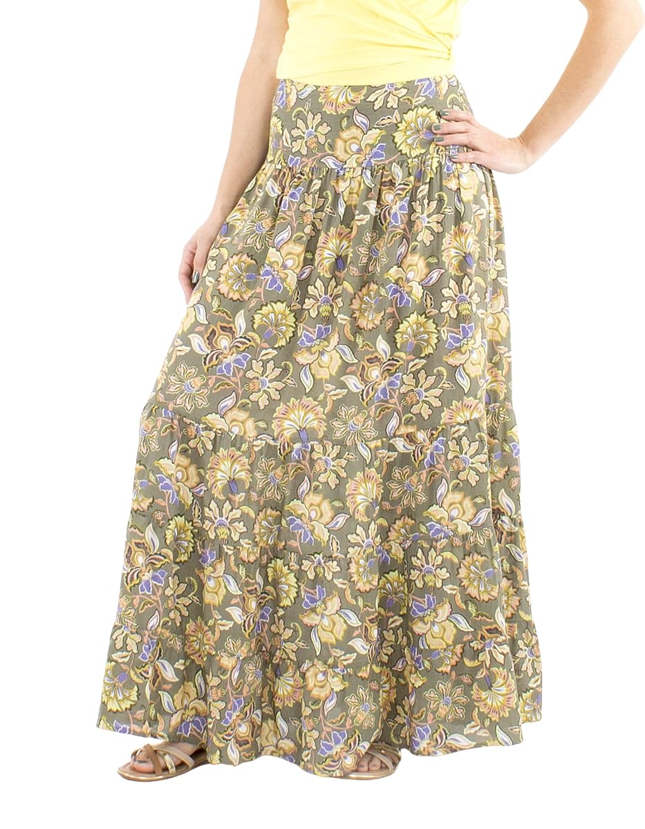 Coline : Jupe Longue Bohème Imprimé Printanier en Viscose