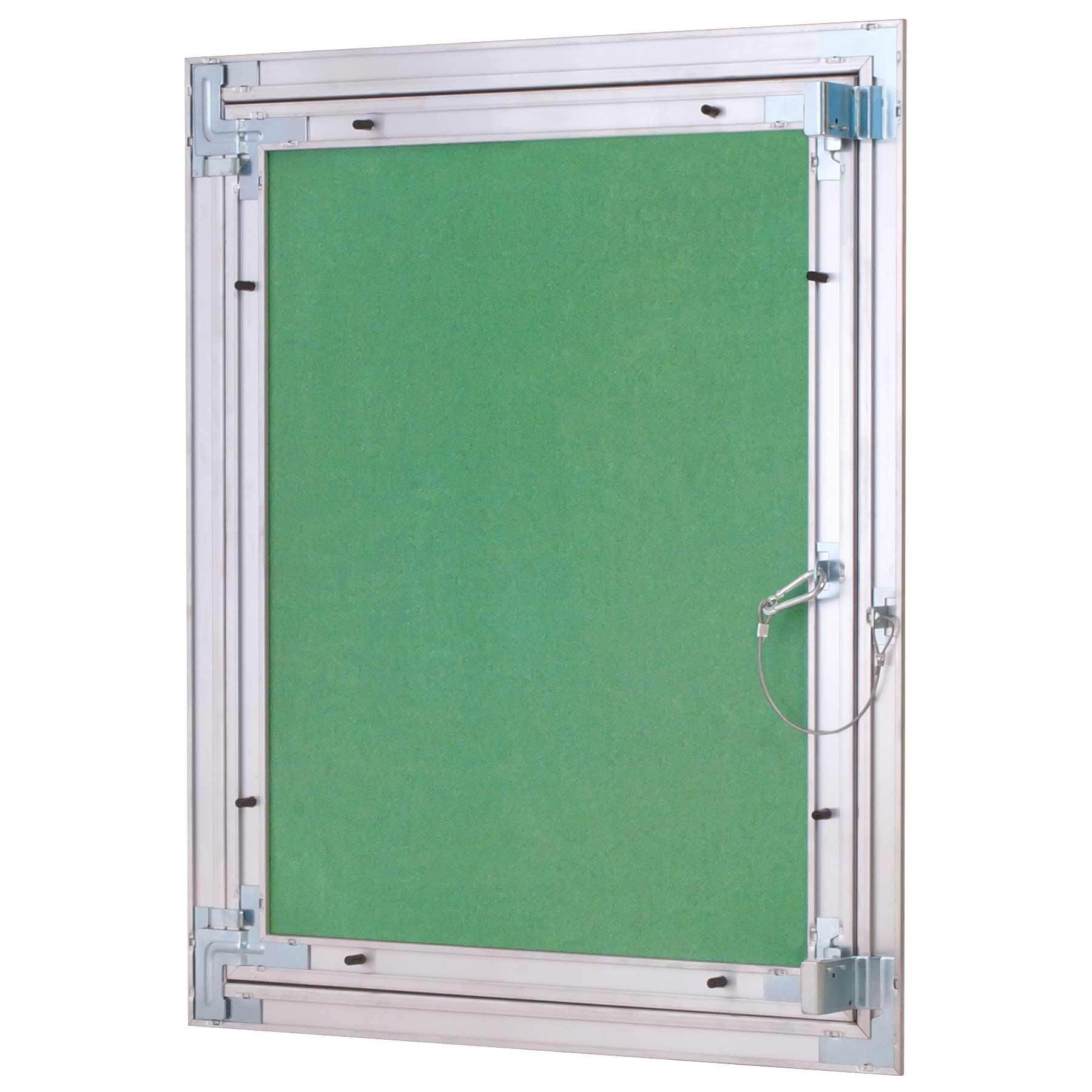 Revisionsklappe Trockenbau 400 x 500 mm – Revisionstür - Wartungsklappe mit 25 mm imprägnierter GK-Einlage und Druckverschluss – aus korrosionsbeständigem Aluminium – befliesbar – MW multi werkzeug