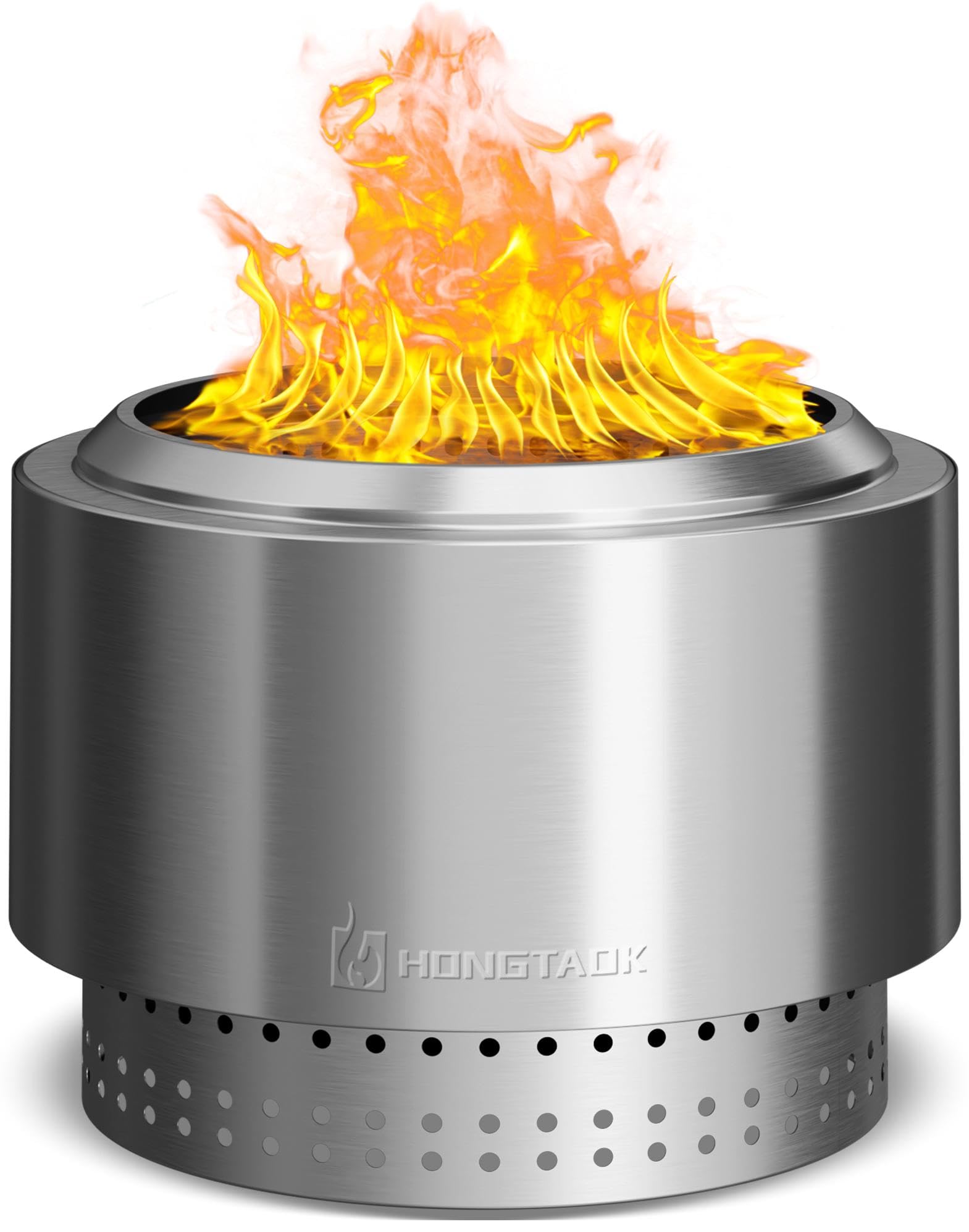 HongTaok 20 Inch Smokeless Fire Pit with Removable Ash Pan