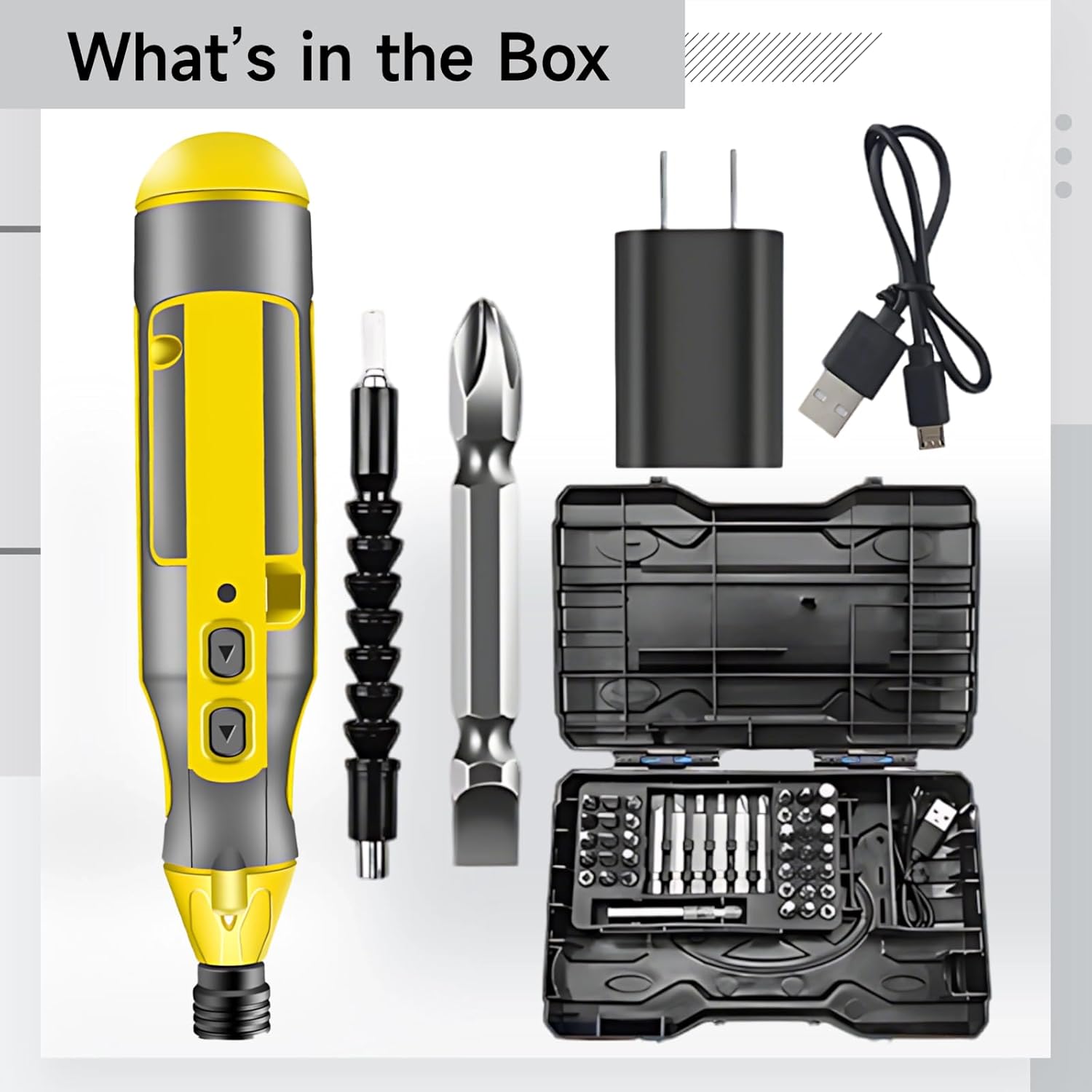 Cordless Screwdriver Kit, 4.2V Rechargeable Power Driver With Led Light, Usb Charging, Home Repair And Furniture Assembly