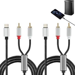 2PCS RCA Aux Cable iOS Adapter for iPhone iPad iPod 1M | 100% Copper Core Wire Ensures Fast Stable Signal Transmission For Exceptional HiFi Audio Quality