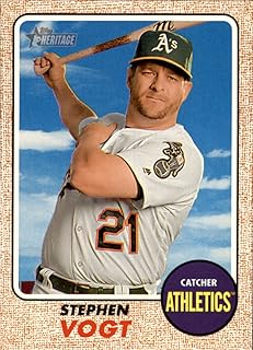 2017 Topps Heritage #146 Stephen Vogt Oakland Athletics Baseball Card