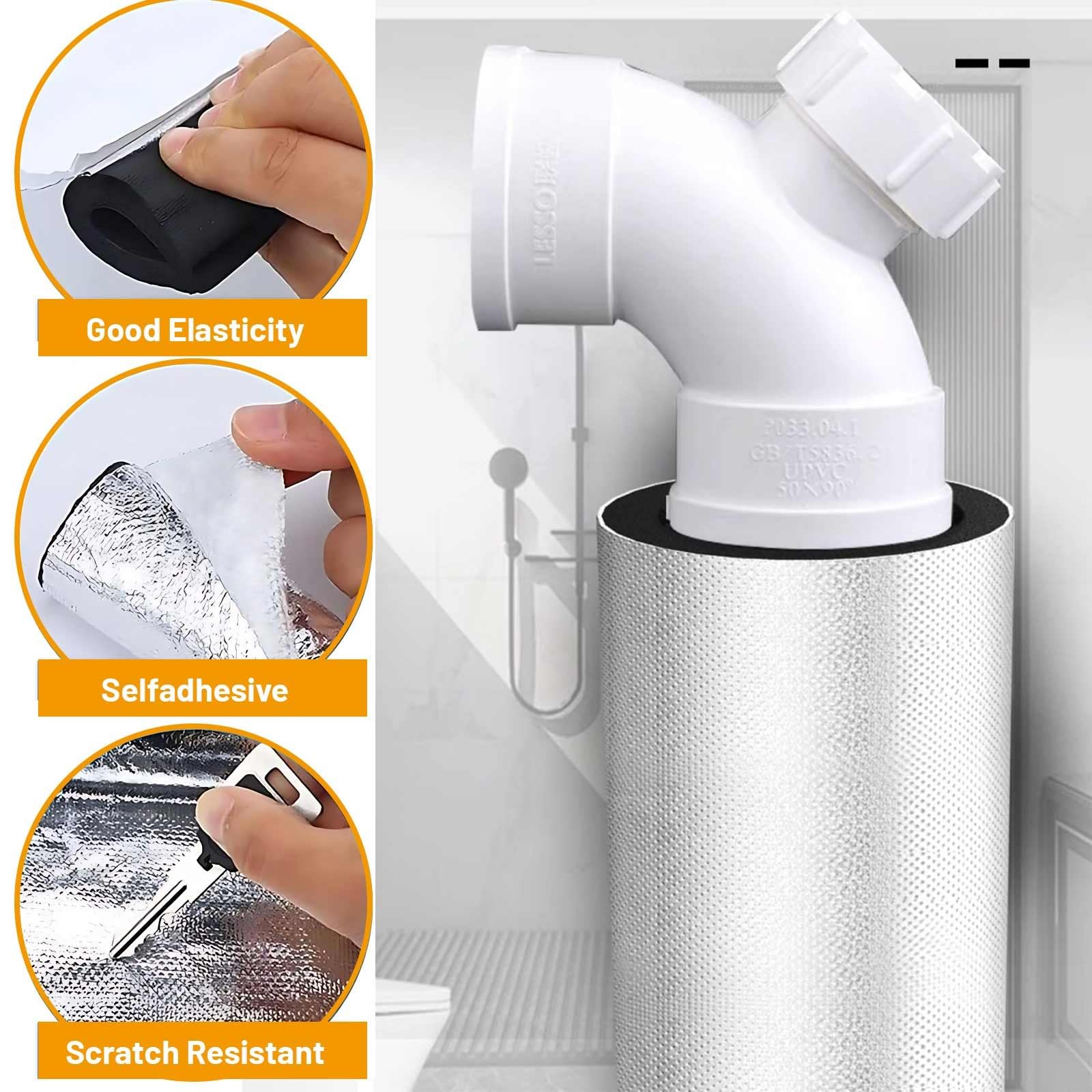 Aislamiento de Tuberías para Exteriores ID 20-377.0 mm Aislante Tubo Aire Acondicionado 30 mm Espesor Papel de Aluminio Coquilla Aislante(ID 250 mm)