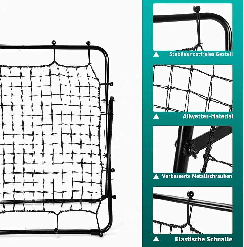 Rebounder LIANTRAL pentru fotbal, volei și baseball, plasă portabilă pentru antrenament, unghi reglabil pentru pase și șuturi, 80 x 87 cm
